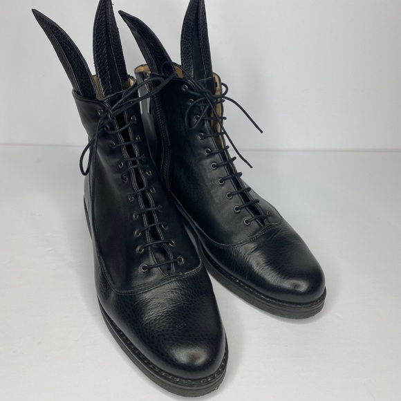 AUTHENTIC MINNA PARIKKA BUNNY COMBAT BOOTS LEATHER - Picture 2 of 15